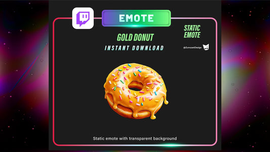 STATIC Donut Emote Set for Twitch, Streamer, Gaming, Streaming, Stream Emotes, Gamer Emote, Food emote