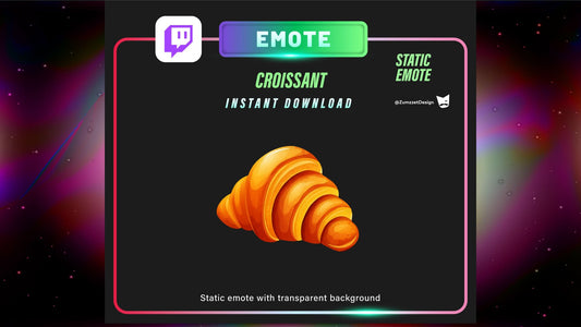 STATIC Croissant Emote Set for Twitch, Streamer, Gaming, Streaming, Stream Emotes, Gamer Emote, Food emote
