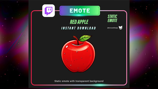 STATIC RED APPLE Emote Set for Twitch, Streamer,  Streaming,  Stream Emotes, Gamer Emote, Fruit Emote