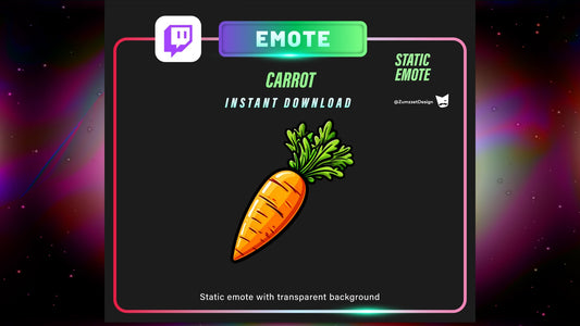 STATIC Carrot Emote for Twitch, Streamer, Gaming, Streaming,  Stream Emote, Food Emote, Vegetables Emote