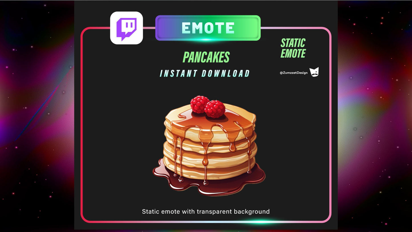 STATIC Pancakes Emote Set for Twitch,  Streamer, Gaming, Streaming, Stream Emotes, Gamer Emote, Food emote,