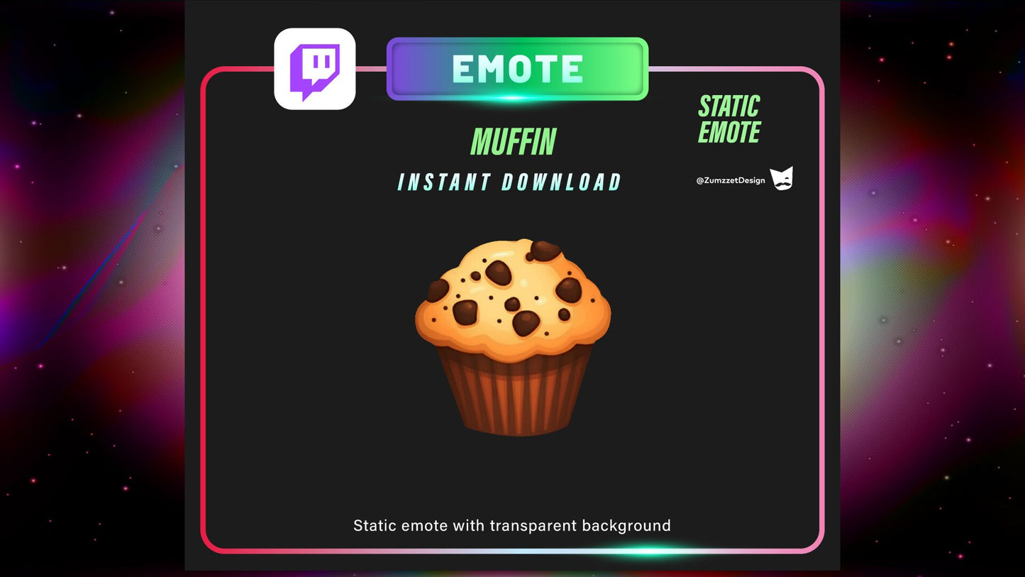STATIC Muffin Emote Set for Twitch, Streamer, Gaming, Streaming, Stream Emotes, Sweets Emote, Dessert Emote,
