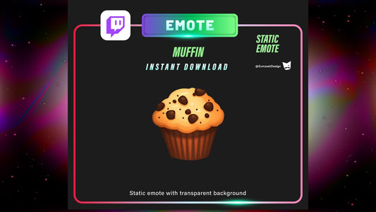 STATIC Muffin Emote Set for Twitch, Streamer, Gaming, Streaming, Stream Emotes, Sweets Emote, Dessert Emote,