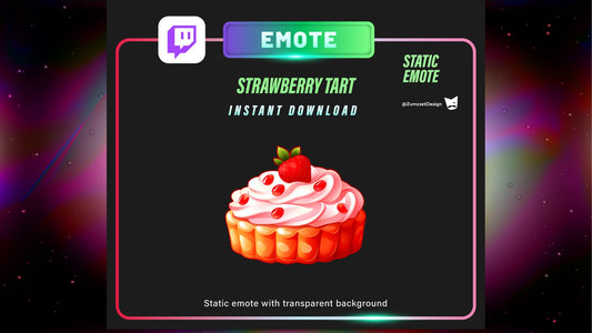 STATIC Strawberry Tart  Emote Set for Twitch, Streamer, Gaming, Streaming,  Stream Emotes, Gamer Emote, Food emote, Dessert Emote