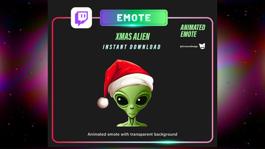 ANIMATED Alien Christmas  for Twitch, Streamer, Stream Emotes, Christmas Emote, Winter Emote, Holiday Emote, Xmas Emote