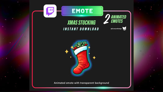 ANIMATED SET OF 2 Christmas Stocking for Twitch, Streamer, Stream Emotes, Christmas Emote, Winter Emote, Xmas Emote