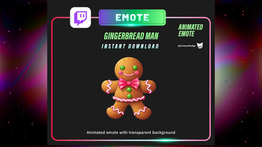 ANIMATED Ginger Bread Man Emote  for Twitch, Streamer, Gaming, Streaming, Stream Emotes, Winter Emote, Holiday Emote