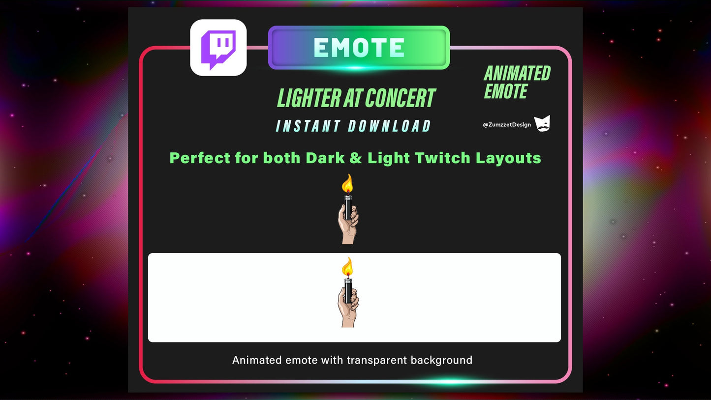 ANIMATED Lit Lighter Emote for Twitch, Streamer, Gaming, Emotes, Stream Emotes,