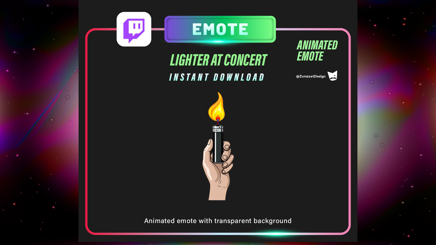 ANIMATED Lit Lighter Emote for Twitch, Streamer, Gaming, Emotes, Stream Emotes,