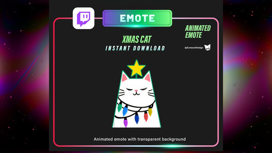 ANIMATED Xmas Dancing Cat for Twitch, Streamer, Gaming, Streaming, Stream Emotes, Festive Emote, Xmas Emote, Winter Emote