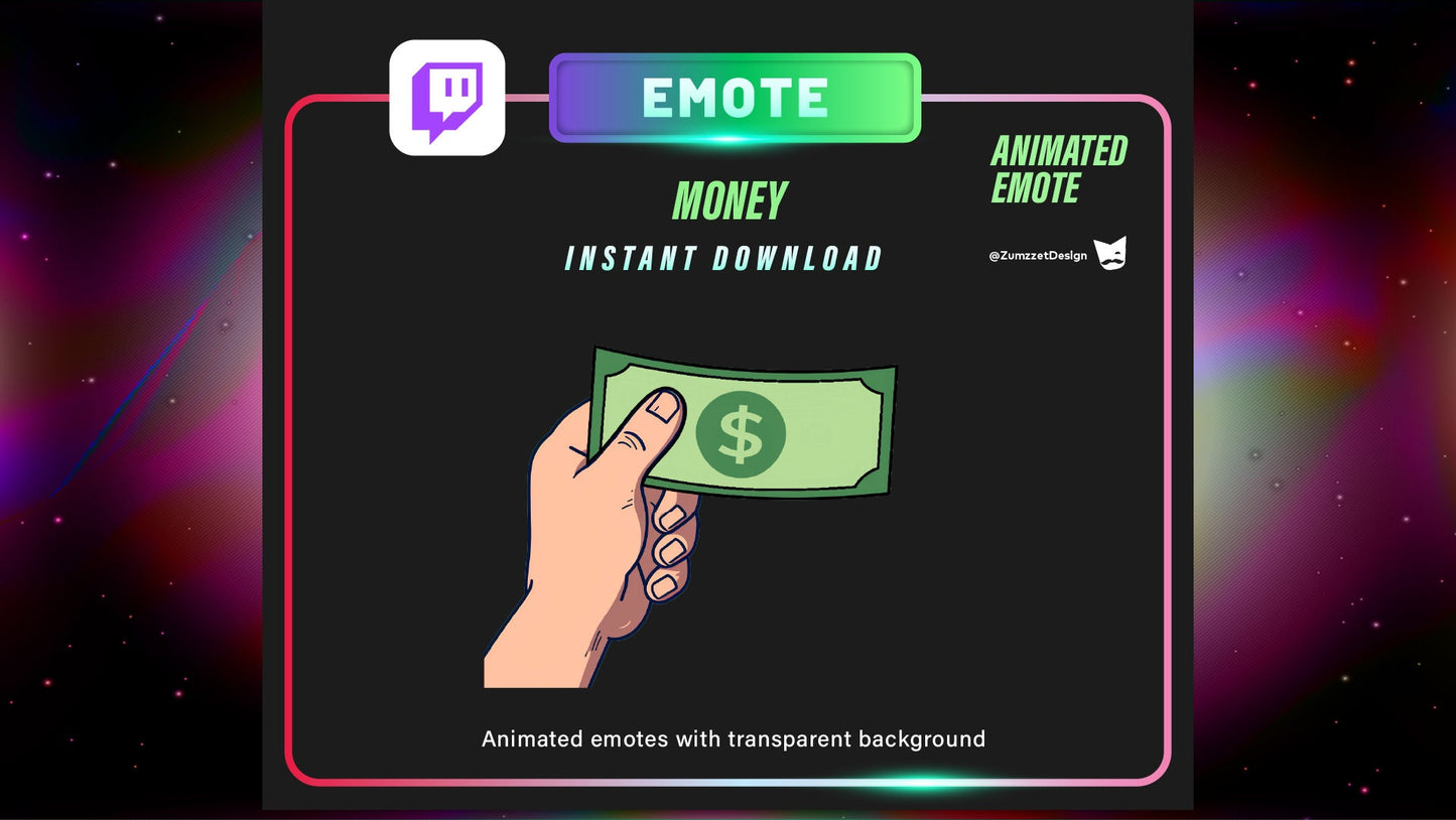 ANIMATED Take my Money Emote for Twitch, Streamer, Gaming, Streaming, Stream Emotes, Funny Emote, Donation Emote