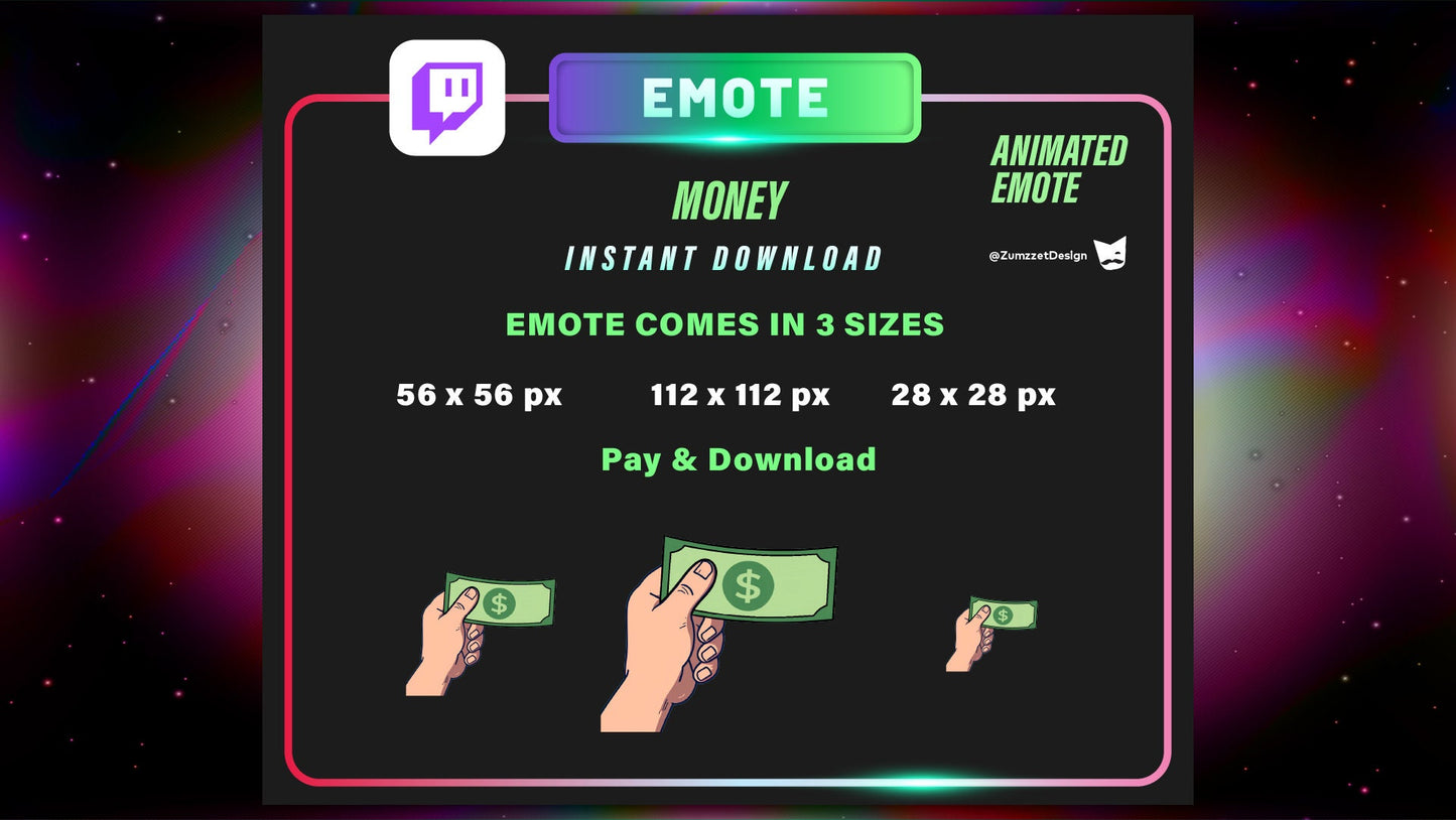 ANIMATED Take my Money Emote for Twitch, Streamer, Gaming, Streaming, Stream Emotes, Funny Emote, Donation Emote