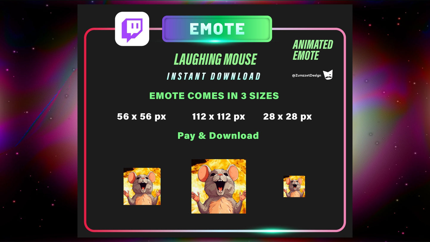 ANIMATED Mouse Emote for Twitch, Streamer, Gaming, Streaming, Stream Emotes, Gamer Emote, Rodent Emotes, Rat Emotes