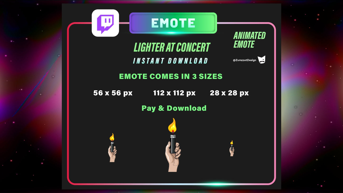 ANIMATED Lit Lighter Emote for Twitch, Streamer, Gaming, Emotes, Stream Emotes,