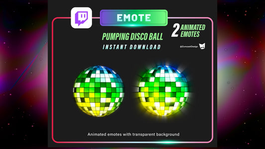 ANIMATED Disco ball Emote  for Twitch, Streamer, Gaming, Streaming, Stream Emotes, Gamer Emote, Glowing Emote