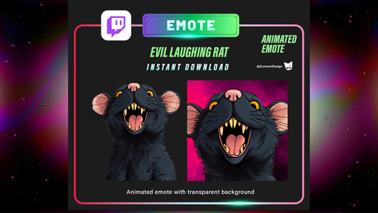 ANIMATED Evil Rat Emote for Twitch, Streamer, Gaming, Streaming, Stream Emotes, Gamer Emote, Rodent Emotes, Rat Emotes