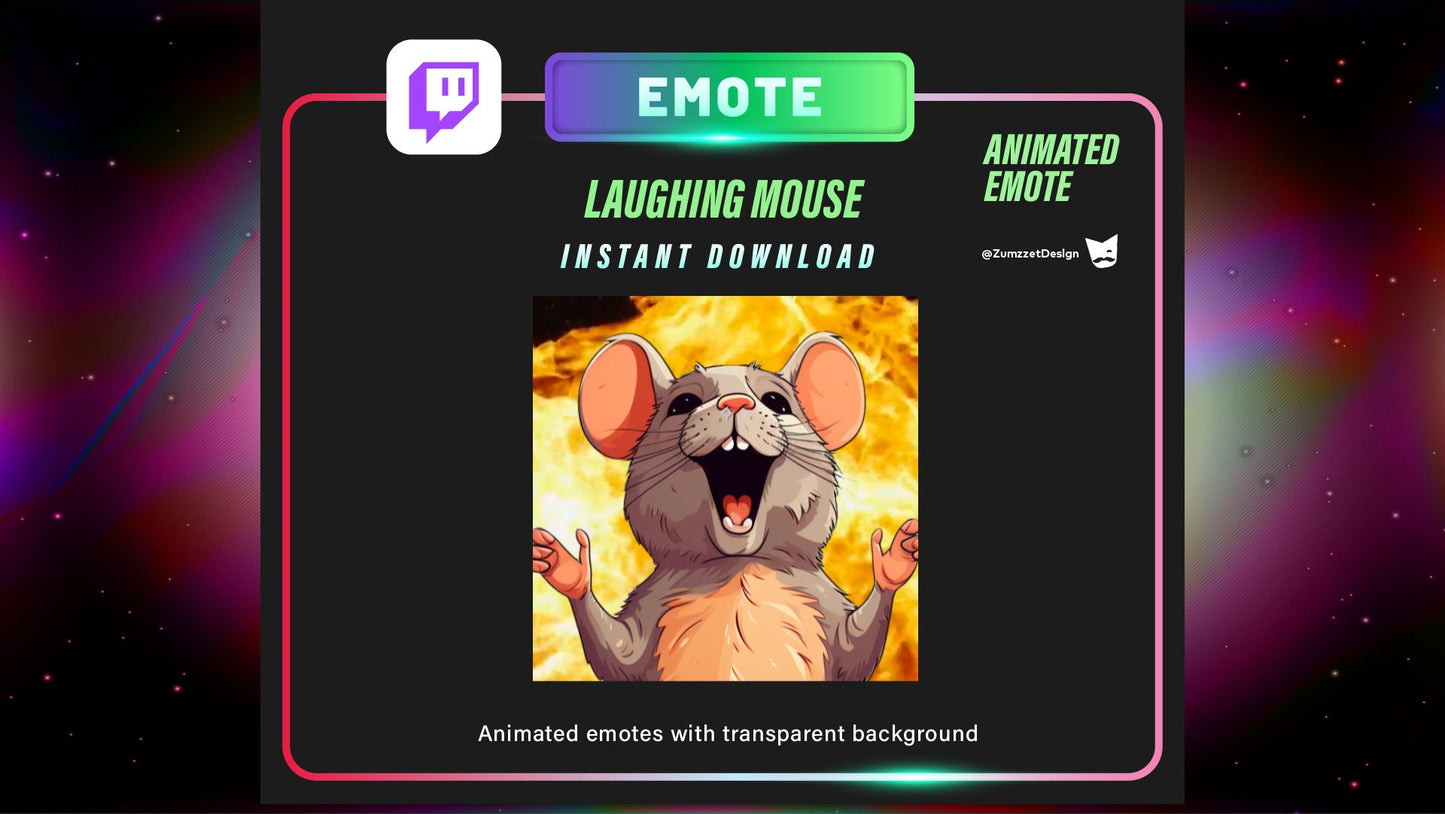 ANIMATED Mouse Emote for Twitch, Streamer, Gaming, Streaming, Stream Emotes, Gamer Emote, Rodent Emotes, Rat Emotes