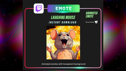 ANIMATED Mouse Emote for Twitch, Streamer, Gaming, Streaming, Stream Emotes, Gamer Emote, Rodent Emotes, Rat Emotes
