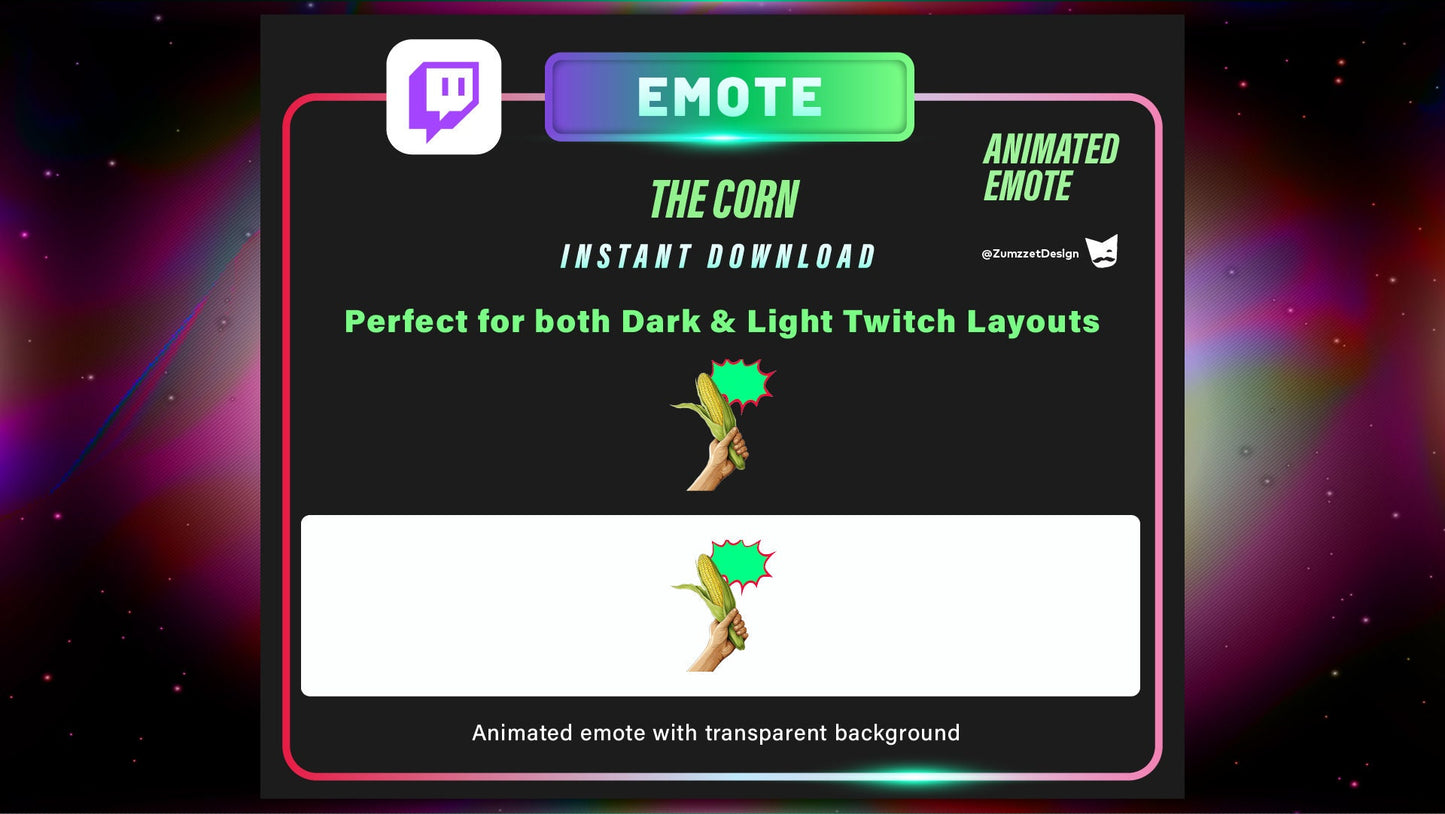 ANIMATED Corn , Streamer, Gaming, Streaming, Stream Emotes, Hand Emote