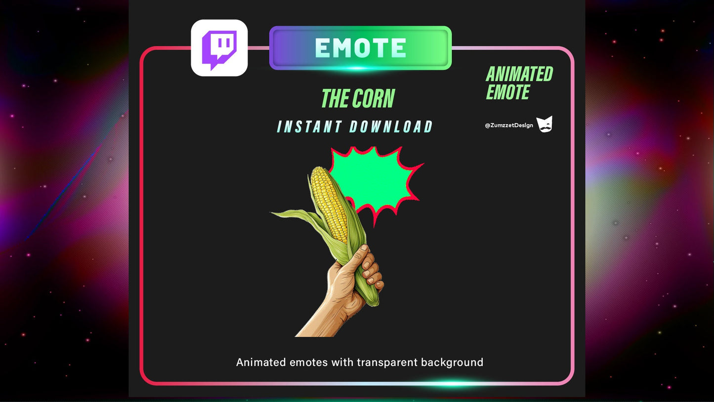 ANIMATED Corn , Streamer, Gaming, Streaming, Stream Emotes, Hand Emote