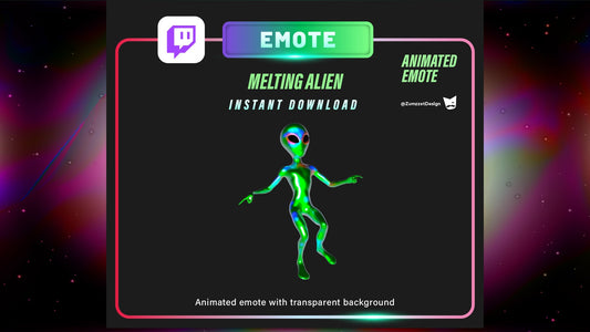 ANIMATED Melting Alien Emote Set for Twitch, Streamer, Stream Emotes