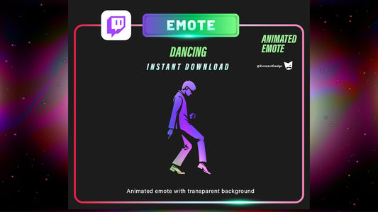 ANIMATED Neon Moonwalk Dancing Emote Set for Twitch, Streamer, Stream Emotes, Music Emotes,