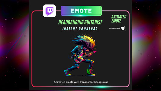 ANIMATED Headbanging Emote Set for Twitch, Streamer, Stream Emotes, Party Emotes, Rocker Emotes, Music Emote, Dancing Emote