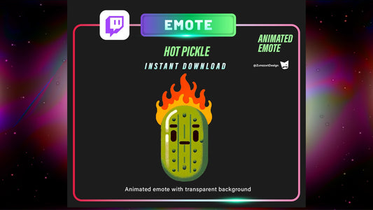 ANIMATED Hot Pickle Emote for Twitch, Streamer, Gaming, Streaming, Stream Emotes, Reaction Twitch Emote