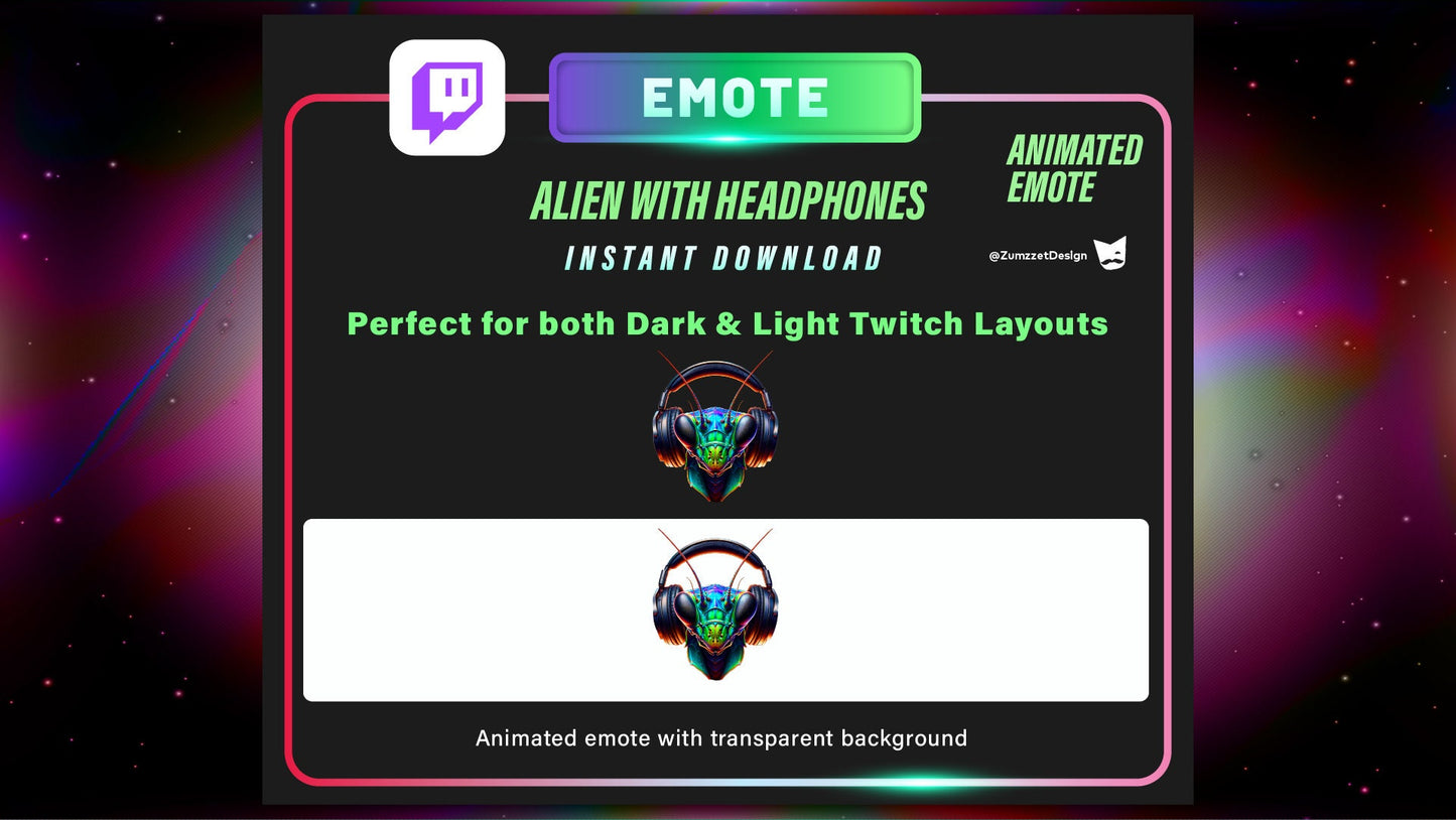ANIMATED Neon Praying Mantis Emote for Twitch, Streamer, Gaming, Streaming, Stream Emotes, Gamer Emote, Glowing Emote, Rave Emotes