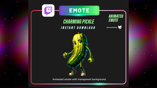 ANIMATED Pickle Emote for Twitch, Streamer, Gaming, Streaming, Stream Emotes, Reaction Twitch Emote
