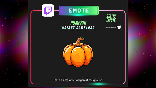Static Pumpkin Emote for Twitch, Streamer, Gaming, Streaming, Stream Emotes, Gamer Emote, Food Emote, Halloween Emote