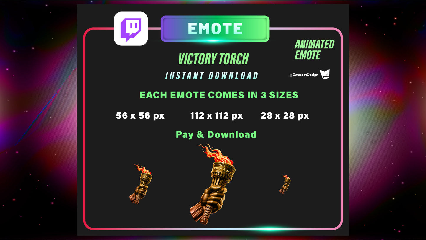 ANIMATED Victory Torch Lighter Emote for Twitch, Streamer, Gaming, Emotes, Stream Emotes, Raid Emote, Riot Emote Twitch