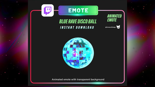 ANIMATED Blue Rave Disco ball Emote  for Twitch, Streamer, Gaming, Streaming, Stream Emotes, Gamer Emote, Glowing Emote