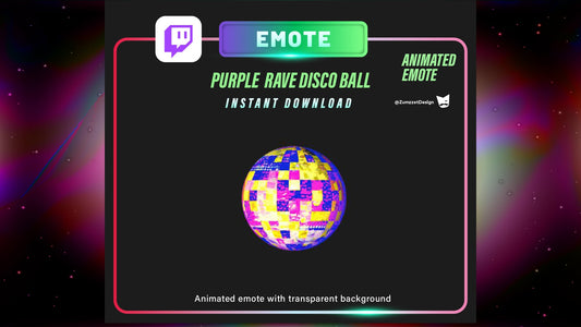 ANIMATED Purple Rave Disco ball Emote  for Twitch, Streamer, Gaming, Streaming, Stream Emotes, Gamer Emote, Glowing Emote