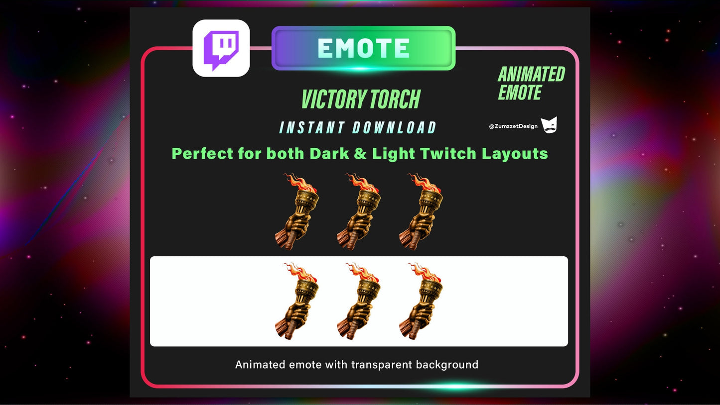 ANIMATED Victory Torch Lighter Emote for Twitch, Streamer, Gaming, Emotes, Stream Emotes, Raid Emote, Riot Emote Twitch