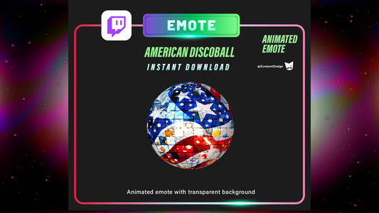 ANIMATED American Disco Ball Emote  for Twitch, Streamer, USA Emote, Streaming, Stream Emotes, 4th July Emote
