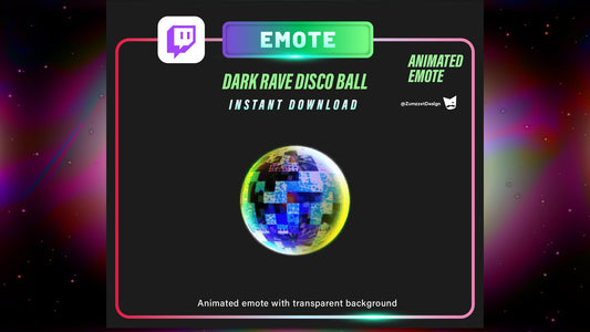 ANIMATED Dark Rave Disco ball Emote  for Twitch, Streamer, Gaming, Streaming, Stream Emotes, Gamer Emote, Glowing Emote