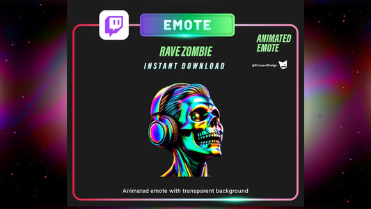 ANIMATED Zombie Emote for Twitch, Streaming Emotes, Gamer Emotes, Halloween Emote, Rave Emote, Party Emotes