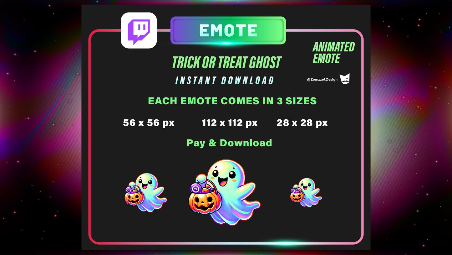 ANIMATED Halloween Ghost Emote for Twitch, Streamer Emotes, Gaming Emotes, Streaming,  Stream Emotes
