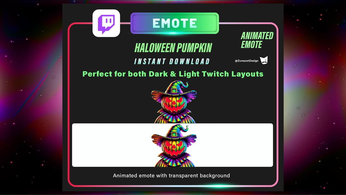 ANIMATED Evil Pumpkin for Twitch, Streamer, Gaming, Streaming, Stream Emotes, Halloween Emote, Spooky Emote