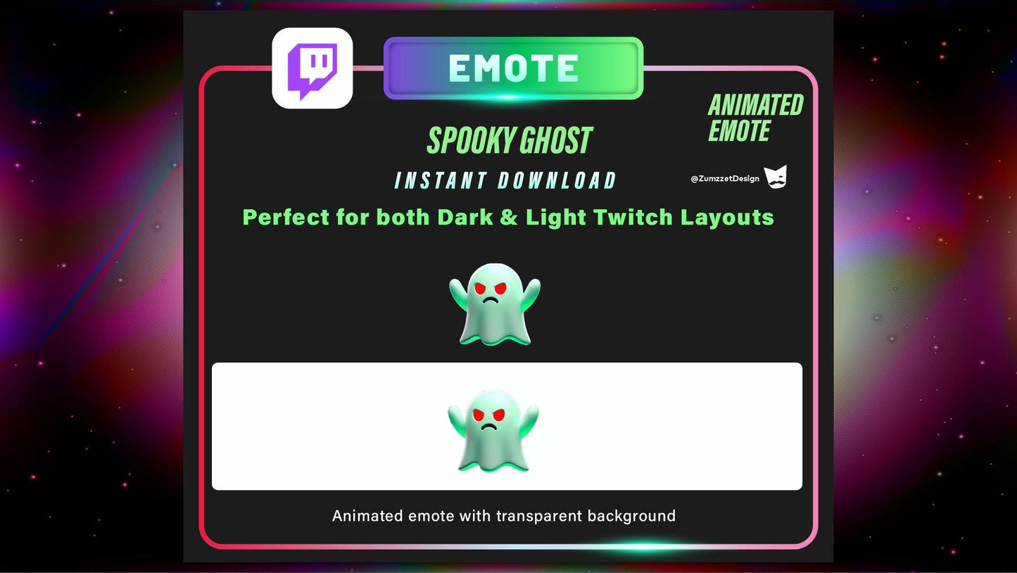 ANIMATED Halloween Spooky Angry Ghost Emote for Twitch, Streamer Emotes, Gaming Emotes, Streaming,  Stream Emotes