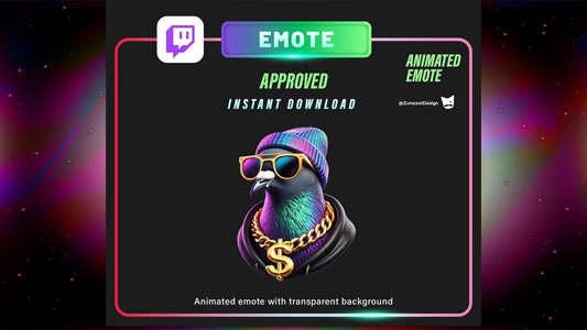 ANIMATED Pigeon with Beanie Emote for Twitch, Streamer, Gaming, Streaming, Stream Emotes,  Reaction Emote, Bird Emote, Music Emote