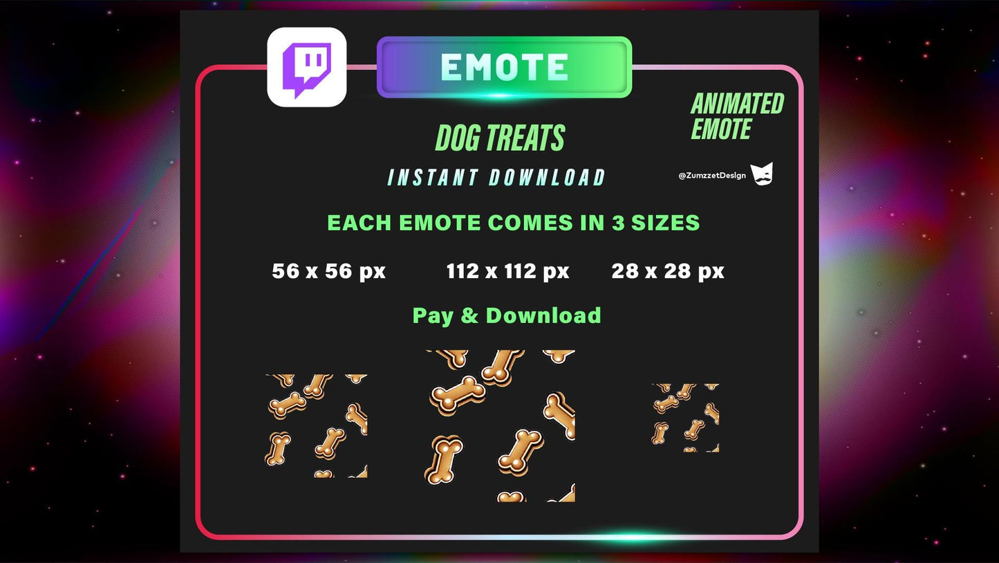 ANIMATED Raining Dog Treats Emote  for Twitch, Streamer, Gaming, Streaming, Stream Emotes, Cute Emote, Fun Emote, Reward Emote