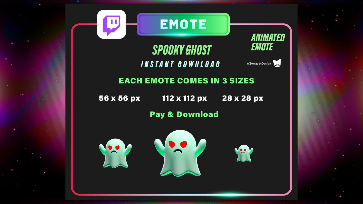 ANIMATED Halloween Spooky Angry Ghost Emote for Twitch, Streamer Emotes, Gaming Emotes, Streaming,  Stream Emotes