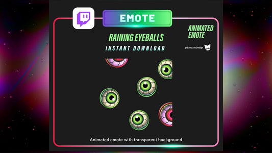 ANIMATED Raining Eyeballs for Twitch, Scary Eye Horror Emote, Monster Emote, Streaming, Stream Emotes, Halloween Emote, Spooky Emote
