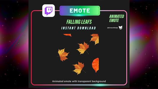 ANIMATED Falling Leaves  Emote  for Twitch, Streamer, Gaming, Streaming, Stream Emotes, Cute Emote, Fun Emote, Fall Emote