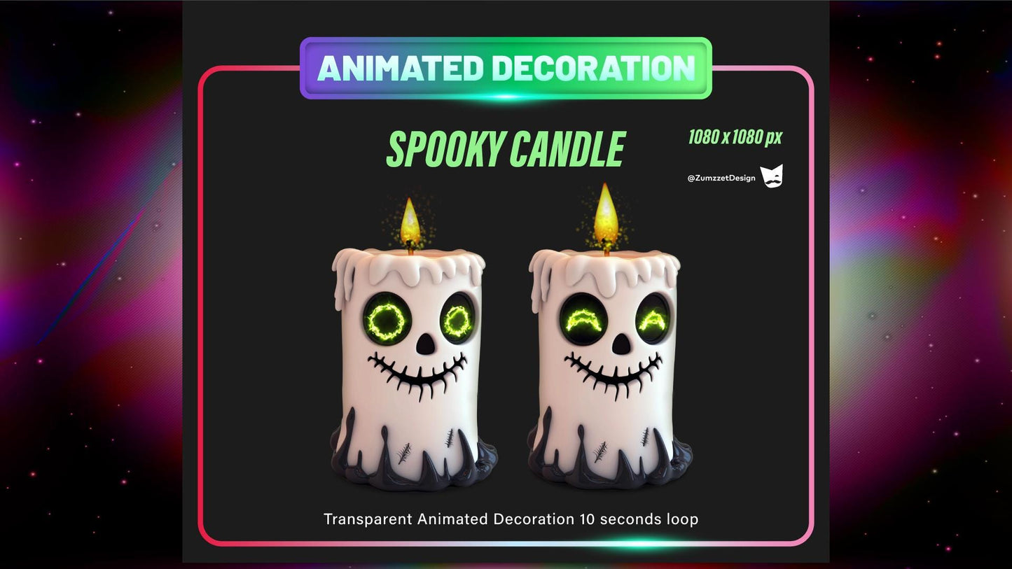 ANIMATED Candle Stream Decoration, Spooky Halloween Decoration, Vtuber Decoration Overlay, Streaming Assets, Paranormal Stream Asset