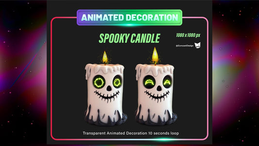 ANIMATED Candle Stream Decoration, Spooky Halloween Decoration, Vtuber Decoration Overlay, Streaming Assets, Paranormal Stream Asset
