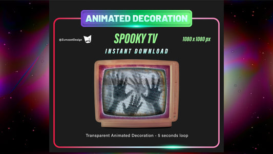 ANIMATED Spooky Haunted Tv Stream Decoration, Spooky Halloween Decoration, Vtuber Decoration Overlay, Streaming Assets, Paranormal Stream
