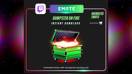 Animated Dumpster Fire on Fire Set for Twitch, Streamer, Gaming, Streaming, Stream Emotes, Gamer Emote, Garbage Trash Emote